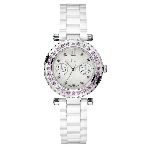 Gucci Accessories - RARE pink sapphire white watch